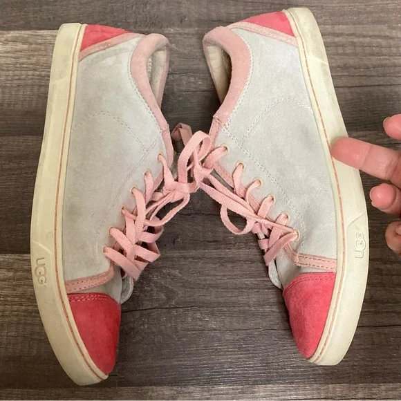 UGG Women’s Sneaker Suede Pink and Gray Casual Fashion sz 10 - Picture 11 of 13